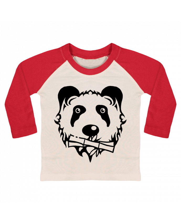 Tee-shirt Bébé Baseball ML panda noir par Dr0agon