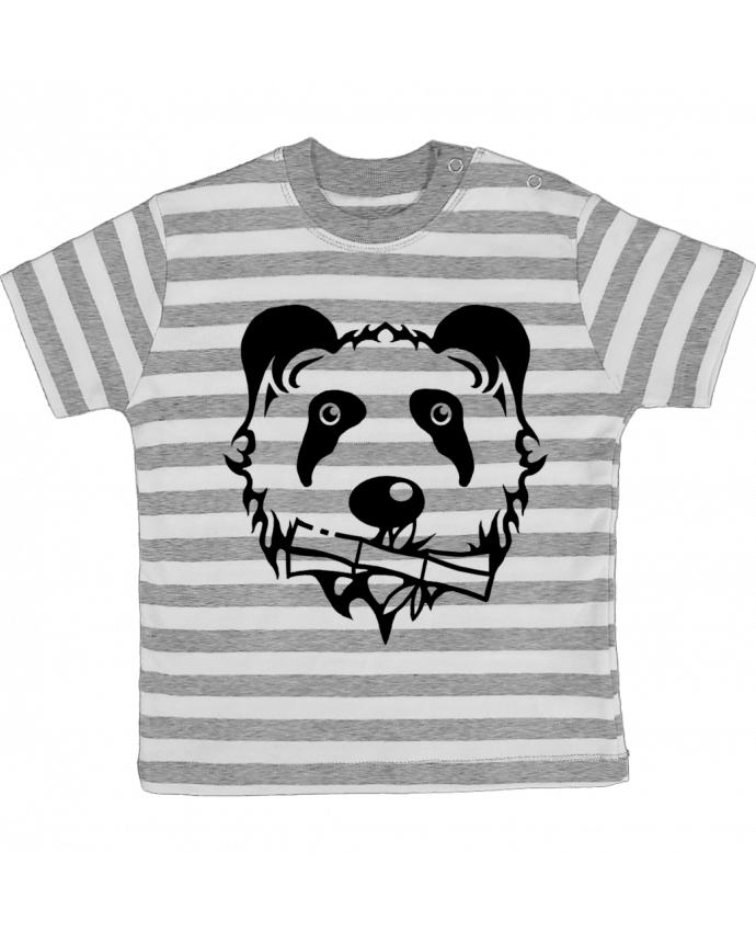 Tee-shirt bébé à rayures panda noir par Dr0agon