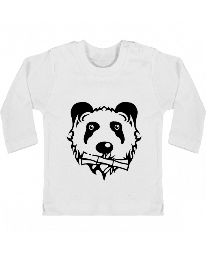 T-shirt bébé panda noir manches longues du designer Dr0agon