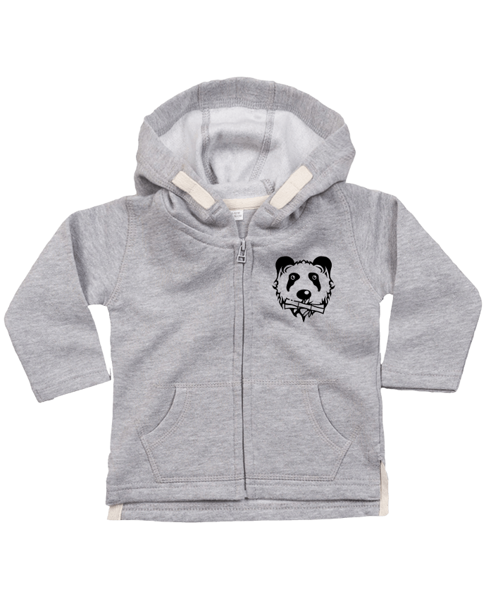 Sweat à capuche bébé zippé panda noir par Dr0agon