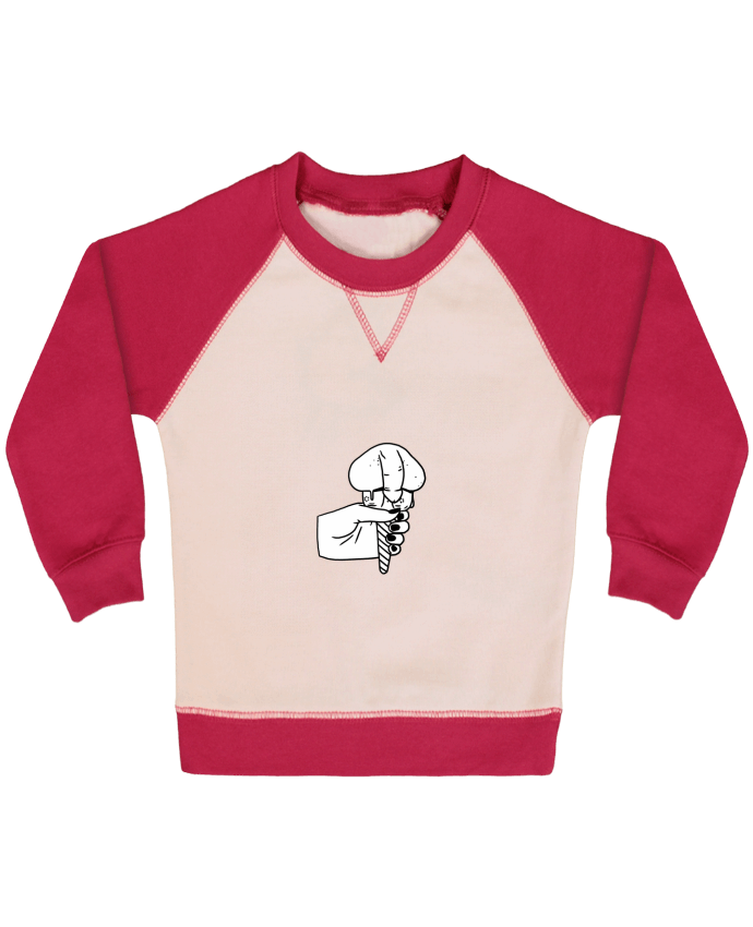 Sweatshirt Baby crew-neck sleeves contrast raglan Ice cream by tattooanshort