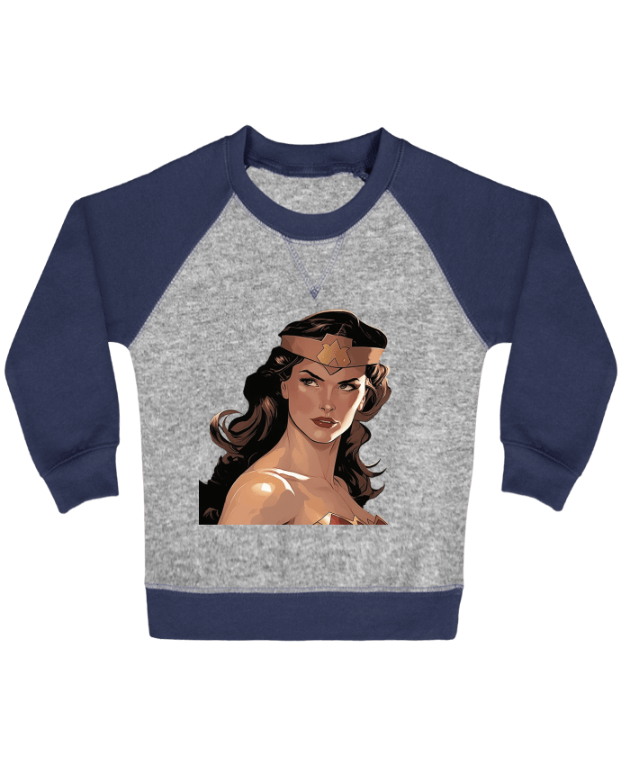 Sweat bébé manches contrastée Wonder Woman par Premice