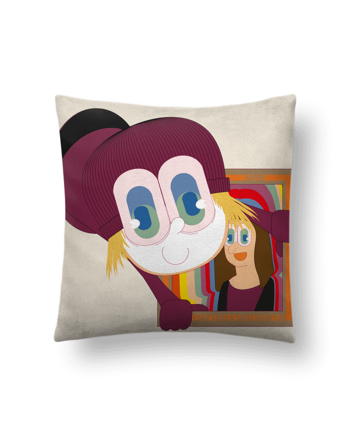 Coussin suédine SMILE THIEF par Santiaguen