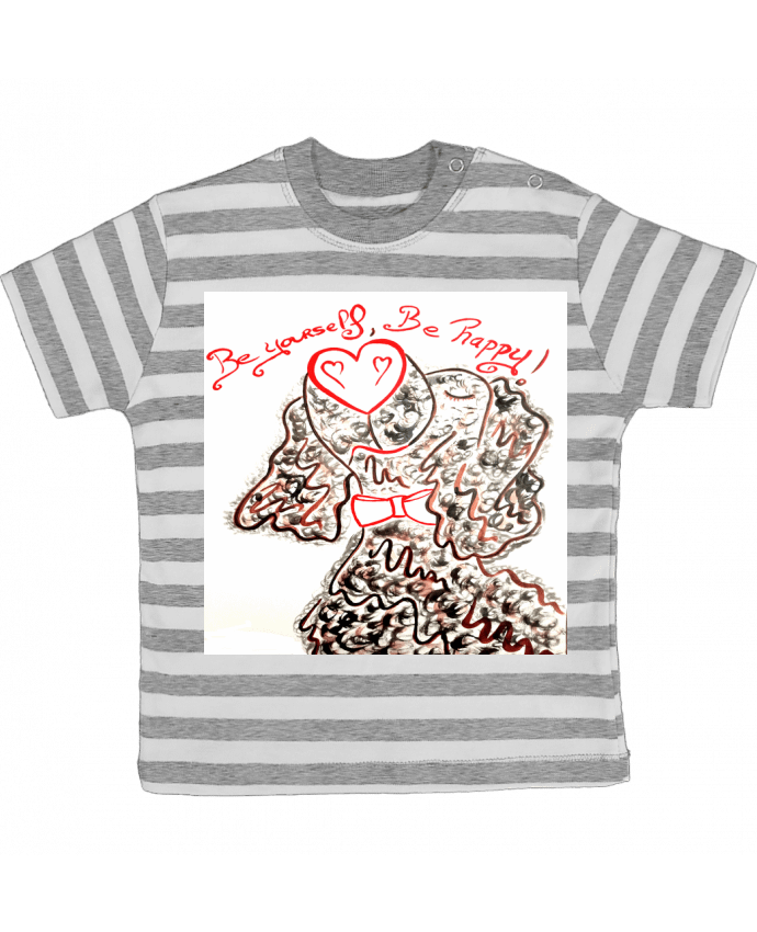 Tee-shirt bébé à rayures Popdog Art Teckel : fier et adorable  ! par Doudoueditions