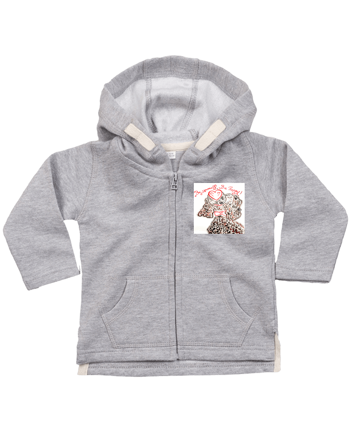 Sweat à capuche bébé zippé Popdog Art Teckel : fier et adorable  ! par Doudoueditions