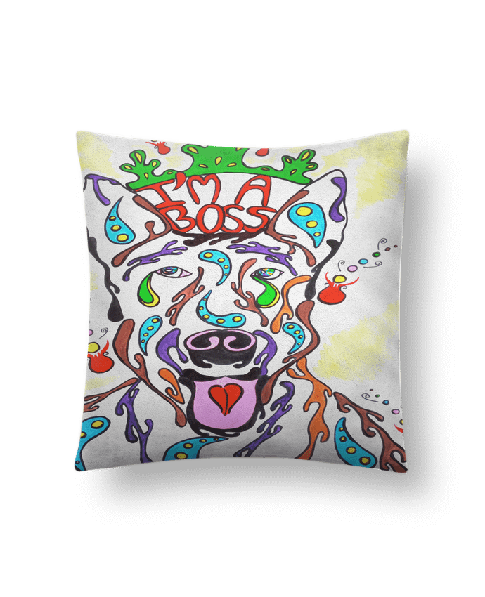 Coussin suédine Popdog American Stadffordshire terrier par Doudoueditions