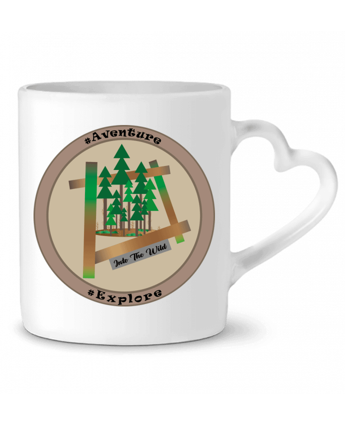 Mug coeur L'aventure par Lours/2pattes