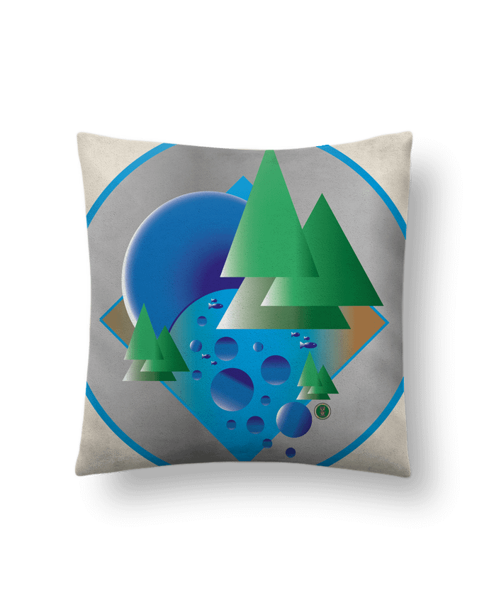 Coussin suédine Sous l'eau par Lours/2pattes