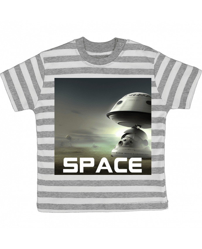 Tee-shirt bébé à rayures STATION MARS par Goryl graph