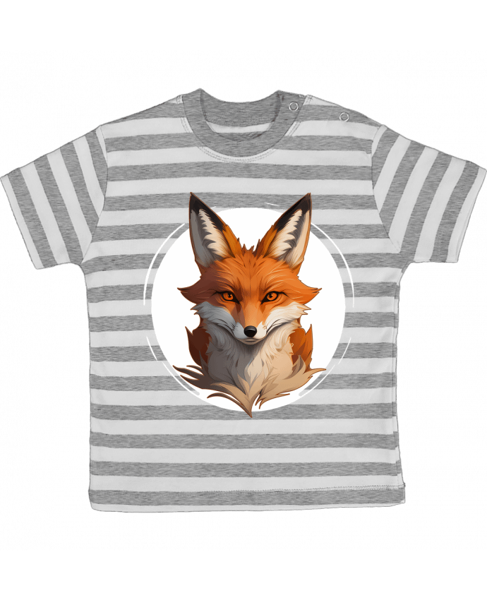 Tee-shirt bébé à rayures Le Renard par ALXCOOZ1 DESIGN