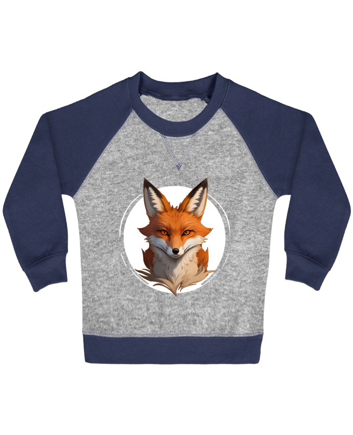 Sweat bébé manches contrastée Le Renard par ALXCOOZ1 DESIGN