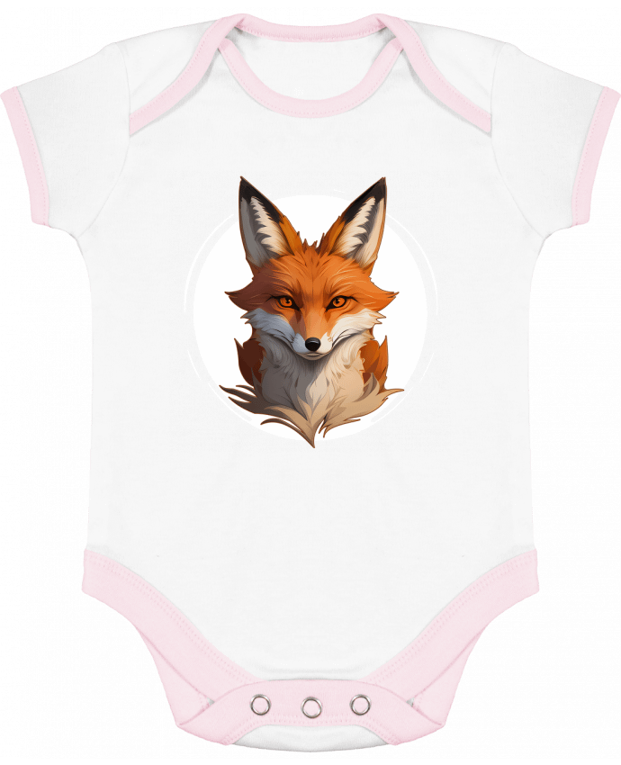 Body bébé manches contrastées Le Renard par ALXCOOZ1 DESIGN