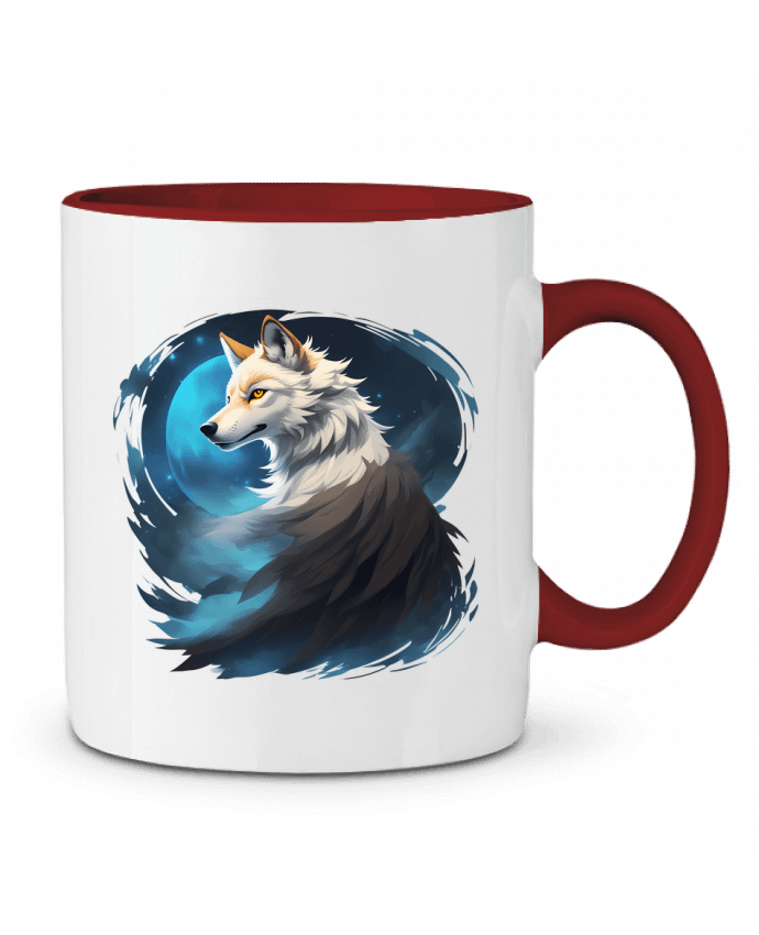 Mug bicolore La Lueur du Loup : Entre Ténèbres et Mystère ALXCOOZ1 DESIGN