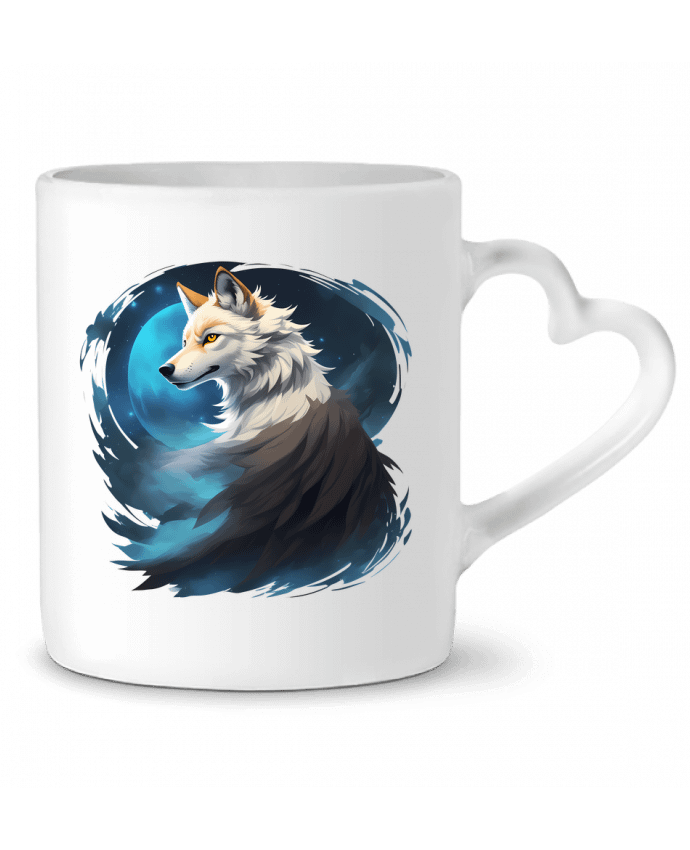 Mug coeur La Lueur du Loup : Entre Ténèbres et Mystère par ALXCOOZ1 DESIGN