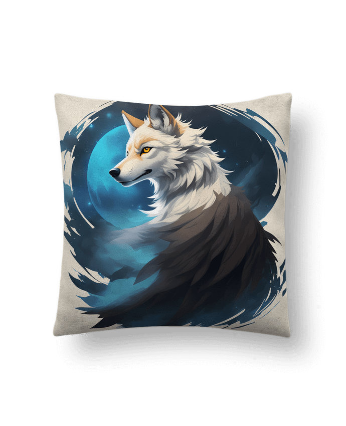 Coussin suédine La Lueur du Loup : Entre Ténèbres et Mystère par ALXCOOZ1 DESIGN