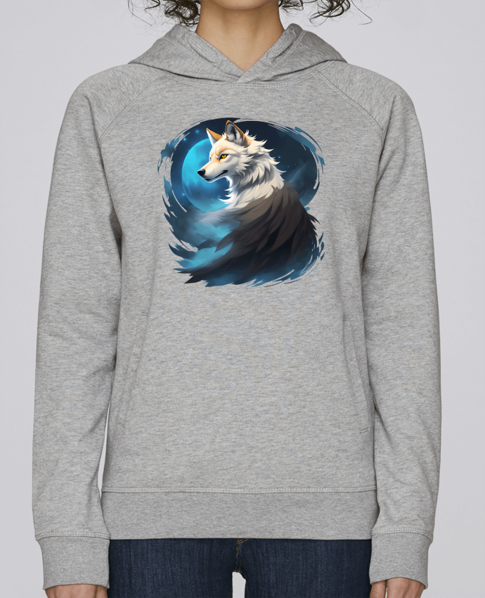 Sweat capuche femme La Lueur du Loup : Entre Ténèbres et Mystère par ALXCOOZ1 DESIGN