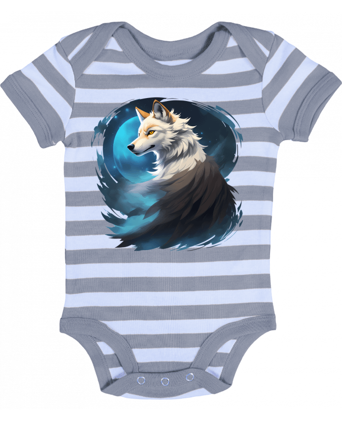 Body Bébé Rayé La Lueur du Loup : Entre Ténèbres et Mystère - ALXCOOZ1 DESIGN