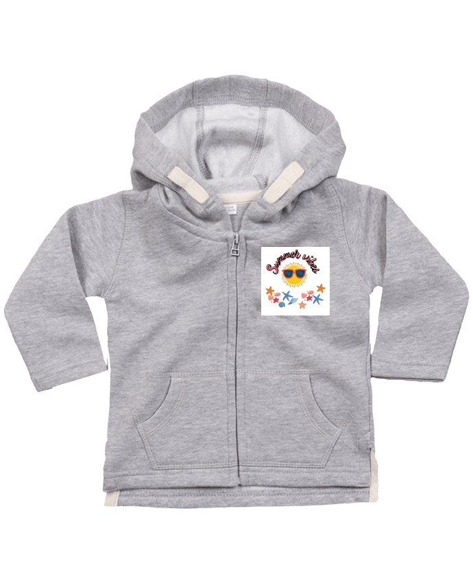 Sweat à capuche bébé zippé summer vibes par randomLis