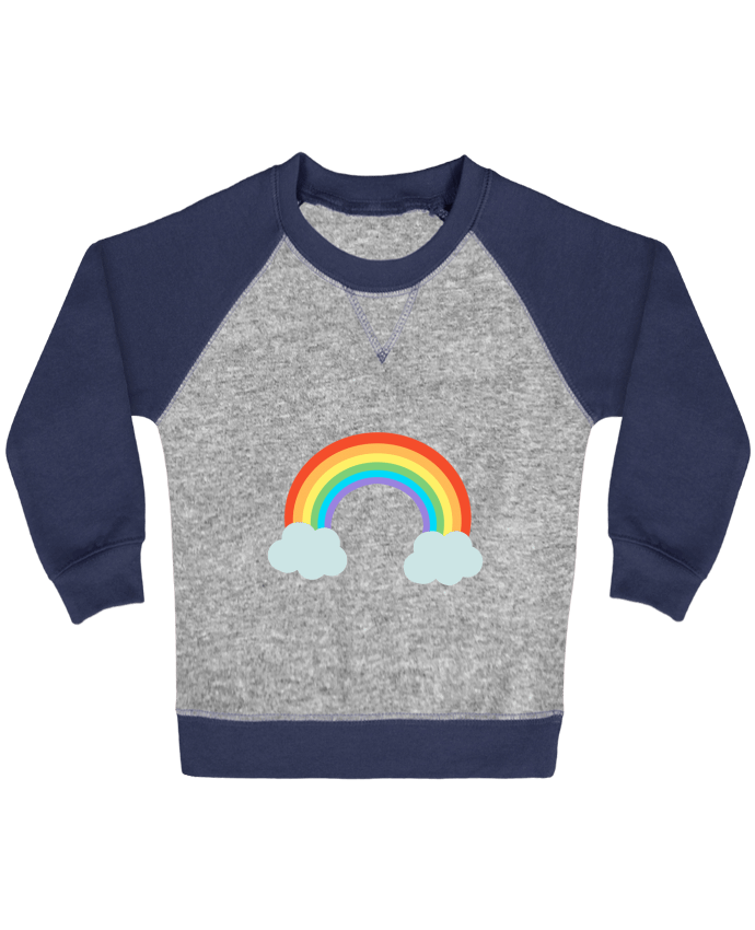 Sweat bébé manches contrastée Arc-en-ciel par WBang