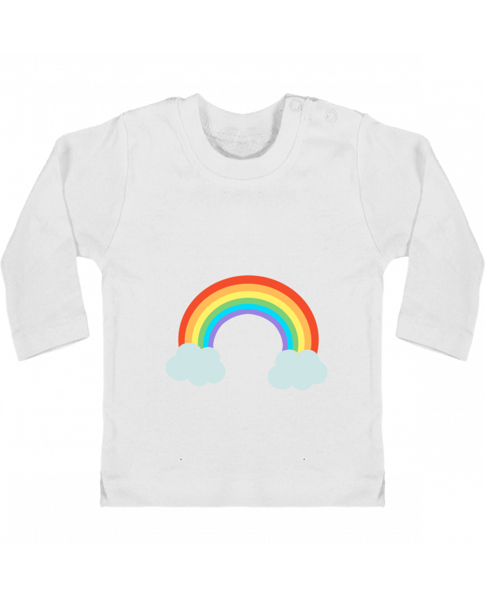 Baby T-shirt with press-studs long sleeve Arc-en-ciel manches longues du designer WBang