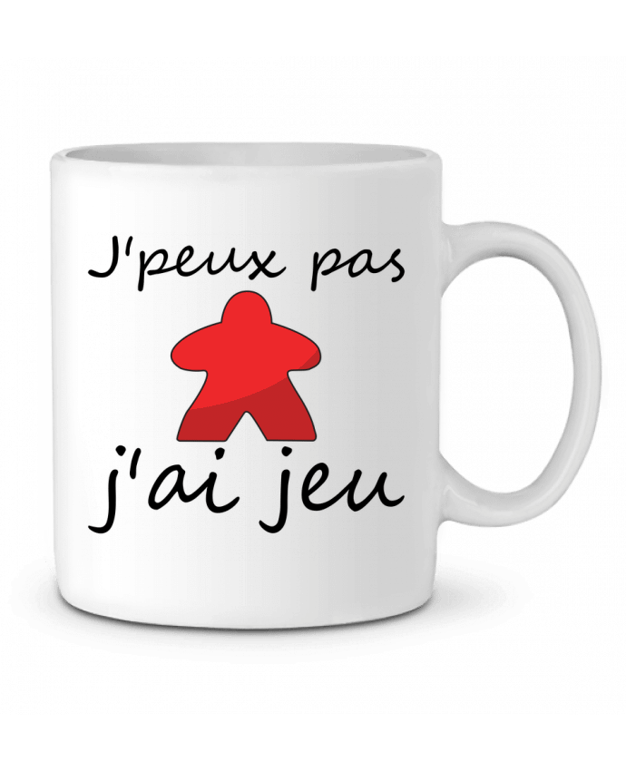 Mug  j'peux pas j'ai jeu Meeple Rouge par Le Repaire des Joueurs