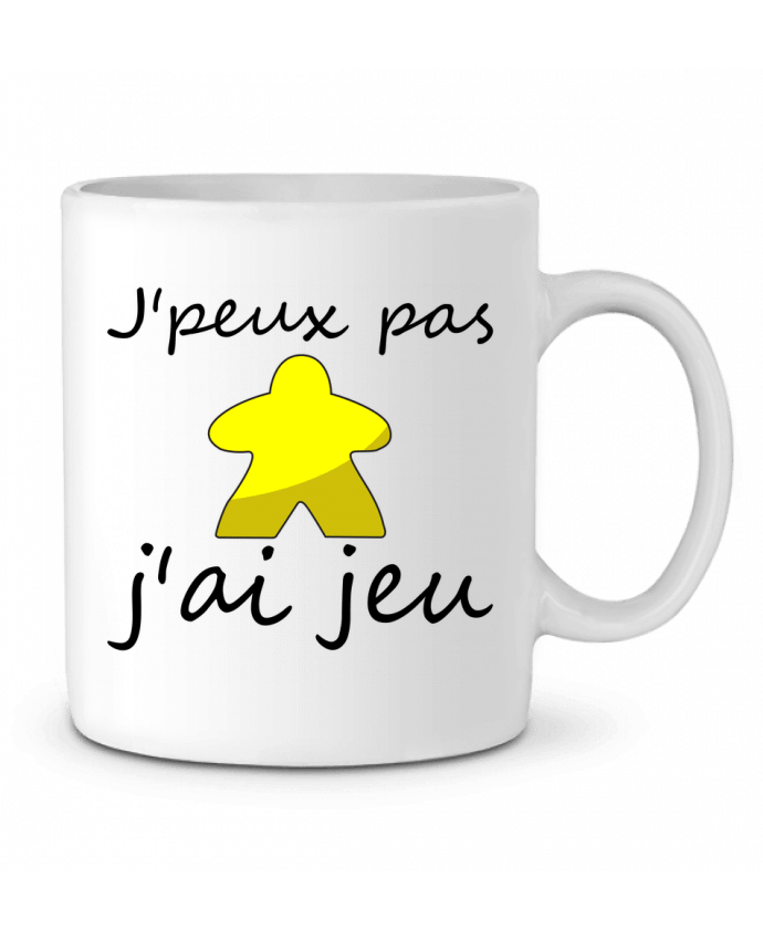 Mug  j'peux pas j'ai jeu meeple jaune par Le Repaire des Joueurs