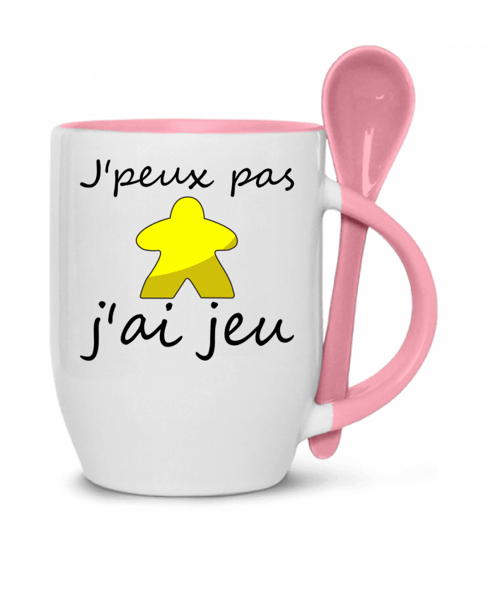  Tasse cuillère j'peux pas j'ai jeu meeple jaune par Le Repaire des Joueurs