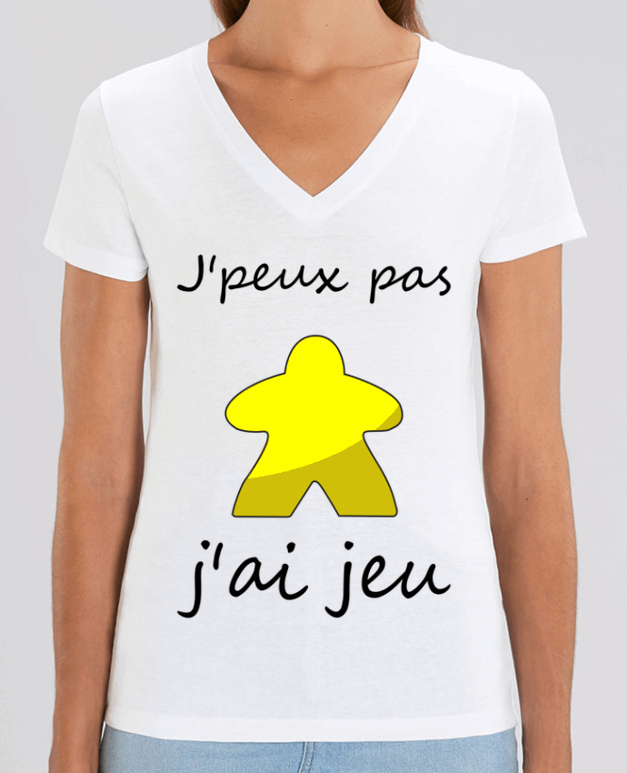 Tee-shirt femme j'peux pas j'ai jeu meeple jaune Par  Le Repaire des Joueurs