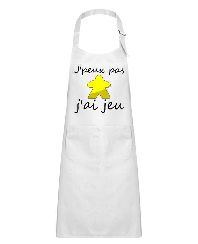 Tablier Enfant j'peux pas j'ai jeu meeple jaune par Le Repaire des Joueurs