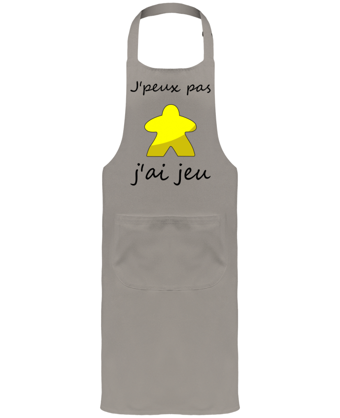 Tablier avec poches j'peux pas j'ai jeu meeple jaune par Le Repaire des Joueurs