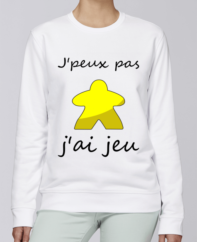 Sweatshirt j'peux pas j'ai jeu meeple jaune par Le Repaire des Joueurs