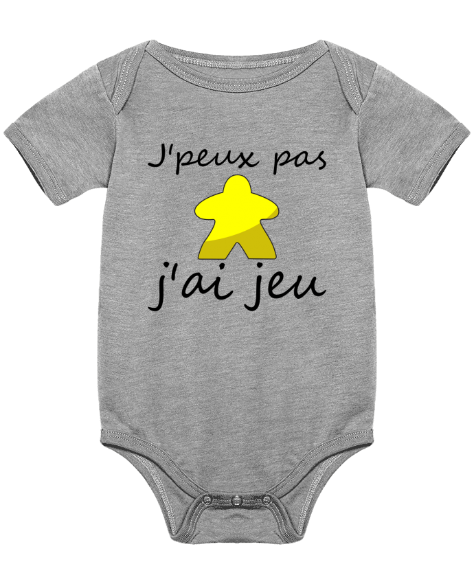 Body bébé j'peux pas j'ai jeu meeple jaune par Le Repaire des Joueurs