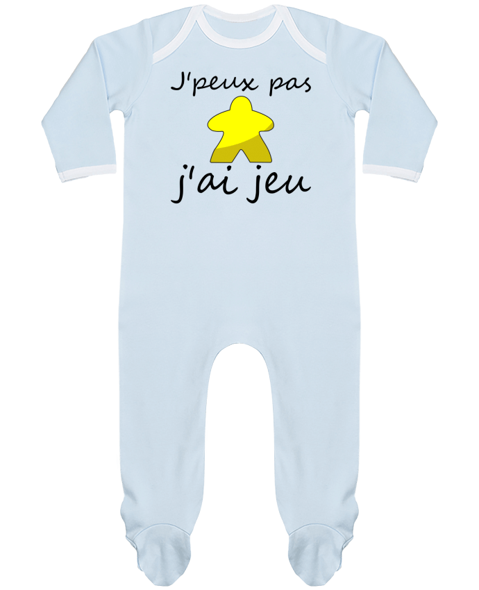 Body Pyjama Bébé j'peux pas j'ai jeu meeple jaune par Le Repaire des Joueurs