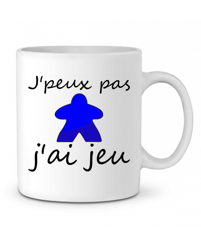 Mug  j'peux pas j'ai jeu meeple bleu par Le Repaire des Joueurs