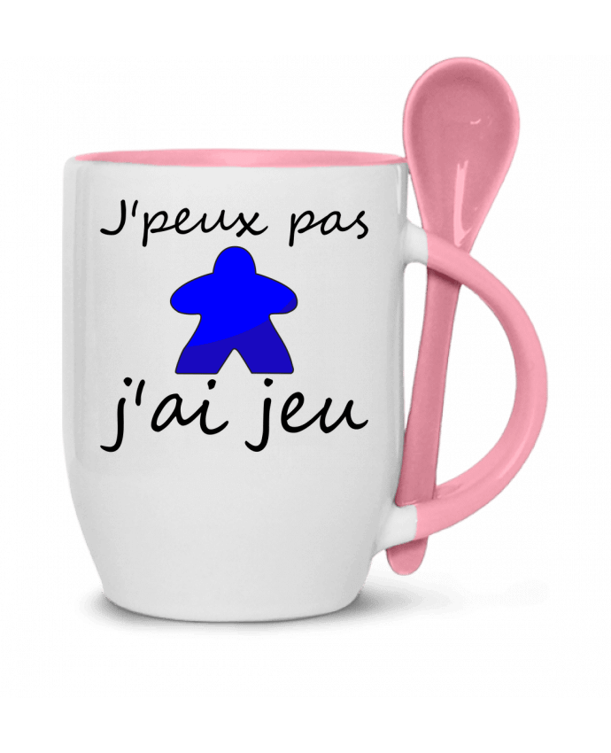  Tasse cuillère j'peux pas j'ai jeu meeple bleu par Le Repaire des Joueurs