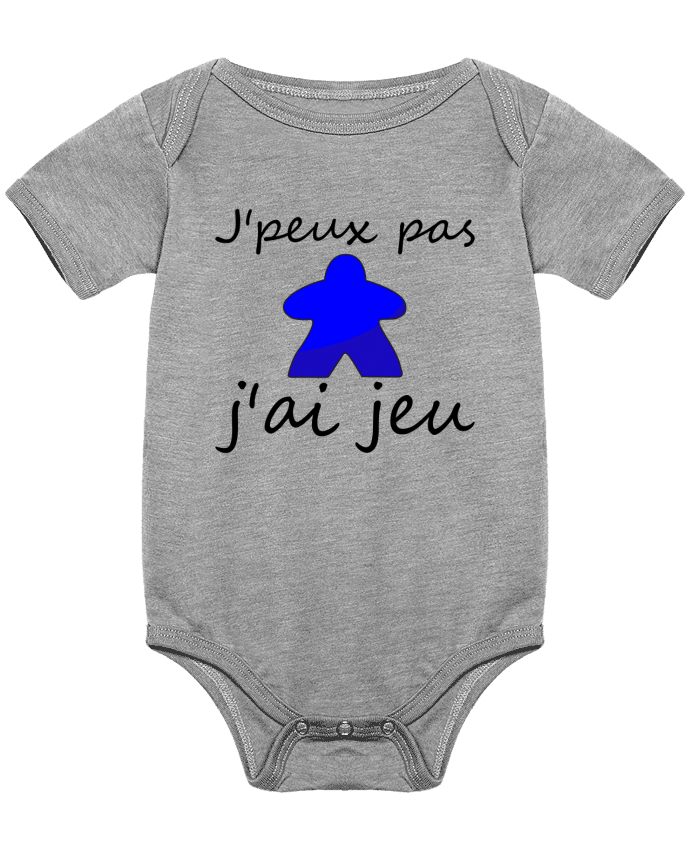 Body bébé j'peux pas j'ai jeu meeple bleu par Le Repaire des Joueurs