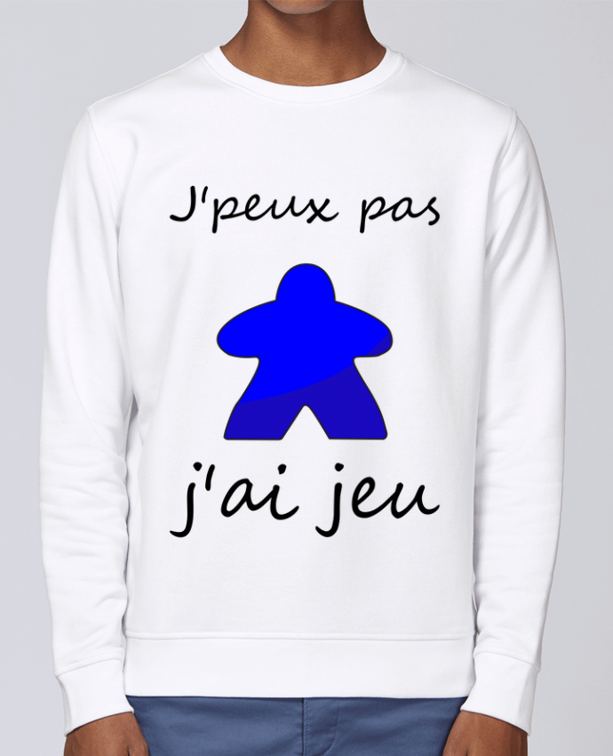 Sweatshirt j'peux pas j'ai jeu meeple bleu par Le Repaire des Joueurs