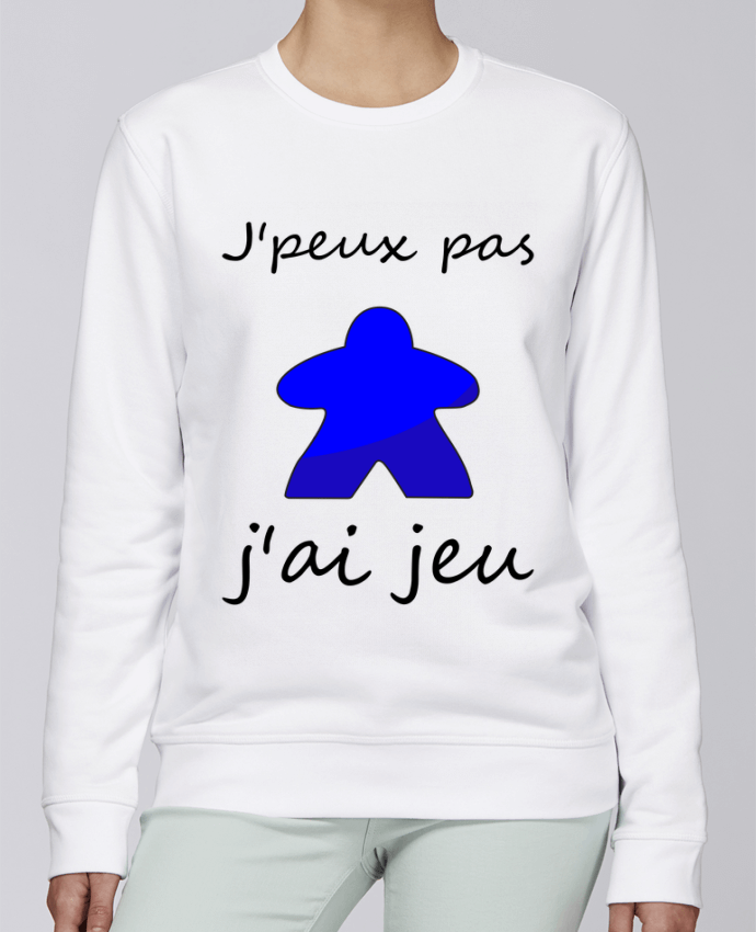 Sweatshirt j'peux pas j'ai jeu meeple bleu par Le Repaire des Joueurs