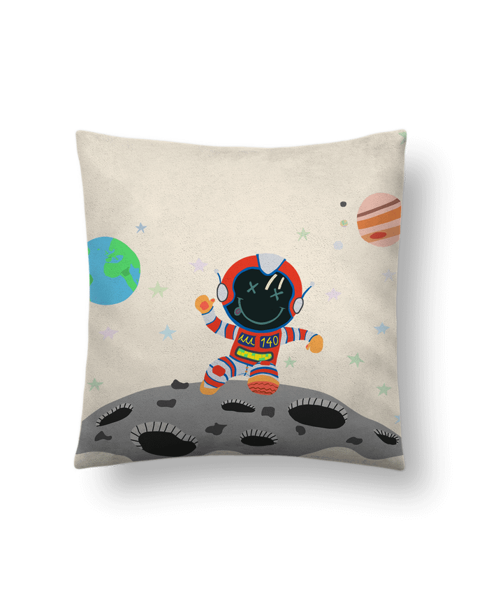 Coussin suédine astronaute rouge blanc par JustFree