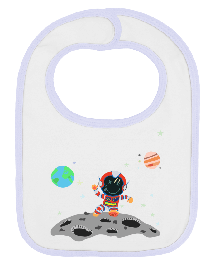 Bavoir bébé uni astronaute rouge blanc par JustFree