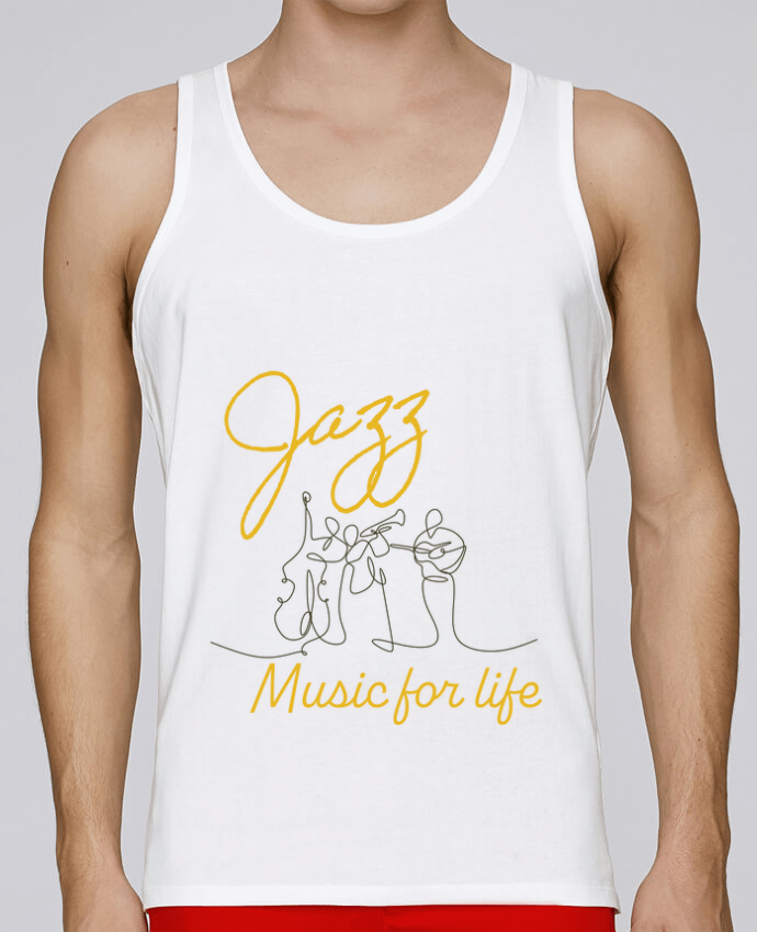 Débardeur homme Jazz Music For Life par LajjdesignCreation 100% coton bio