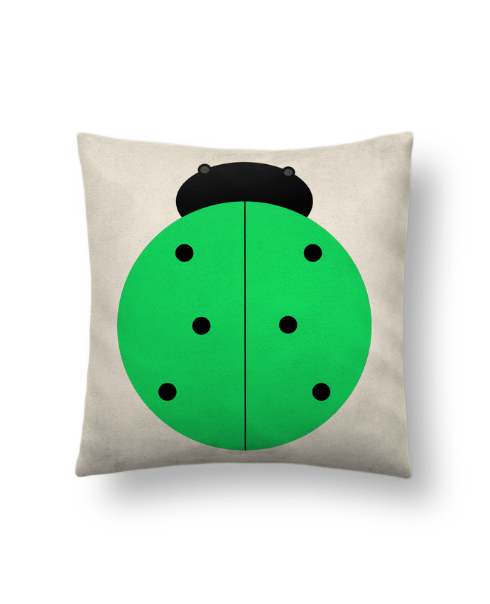 Coussin suédine Coccinelle verte par Les Caprices de Filles