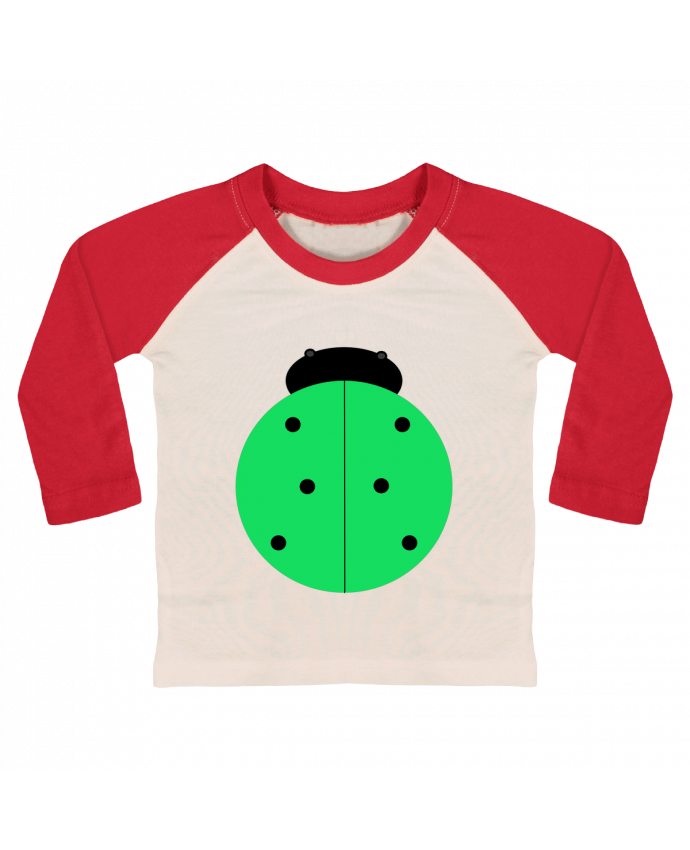 Tee-shirt Bébé Baseball ML Coccinelle verte par Les Caprices de Filles