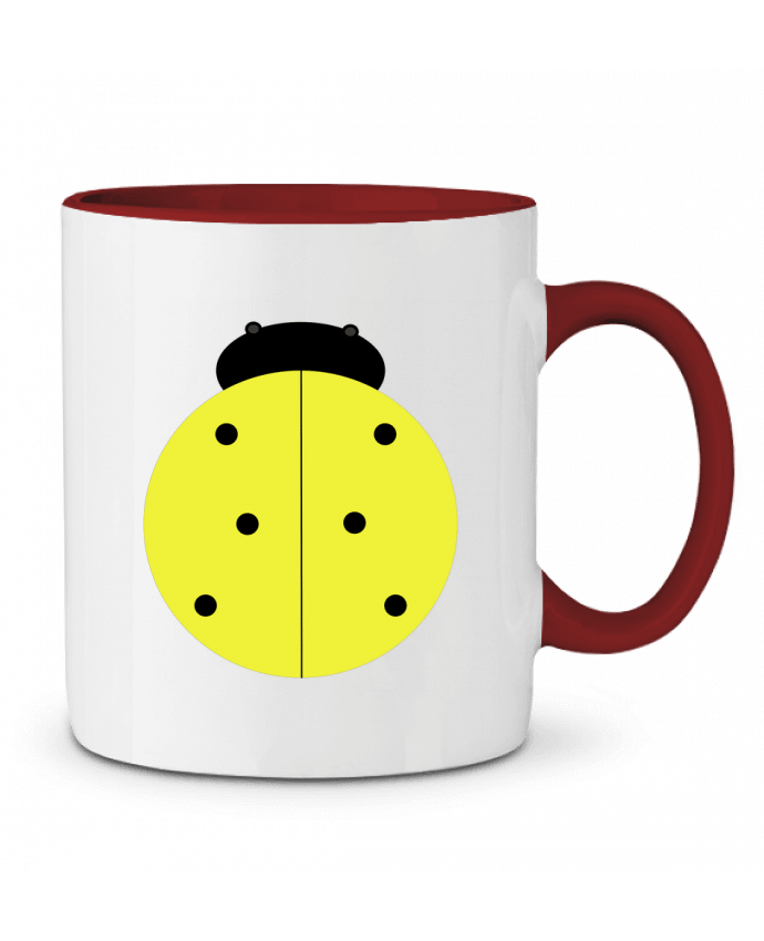 Mug bicolore Coccinelle jaune Les Caprices de Filles