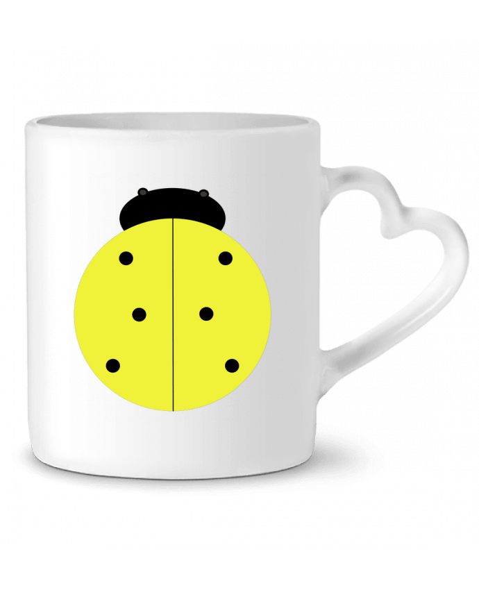 Mug coeur Coccinelle jaune par Les Caprices de Filles