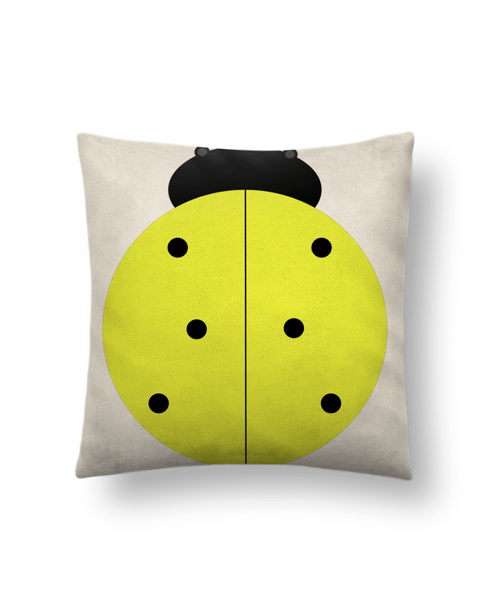 Coussin suédine Coccinelle jaune par Les Caprices de Filles