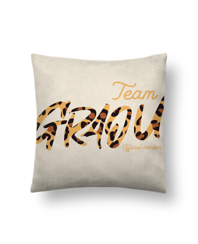 Coussin suédine Team Graou par gisele