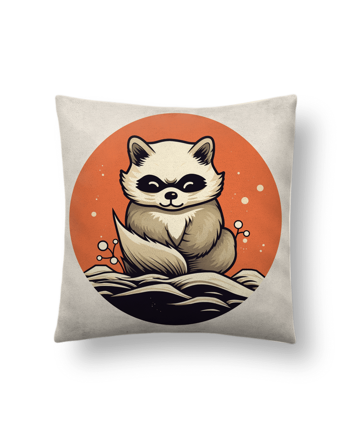 Coussin suédine tanuki par WabiSabi