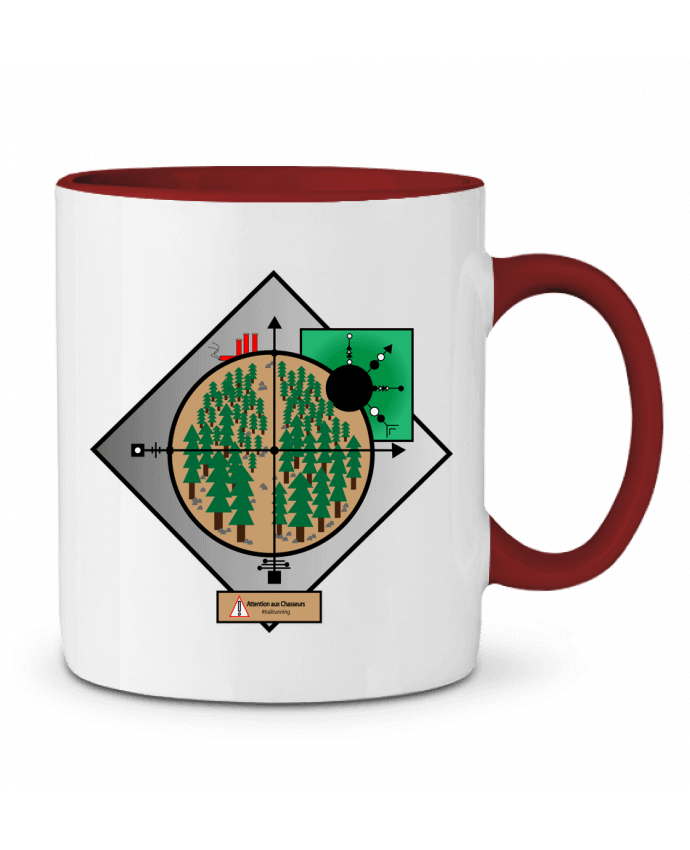Mug bicolore Attention aux chasseurs Lours/2pattes