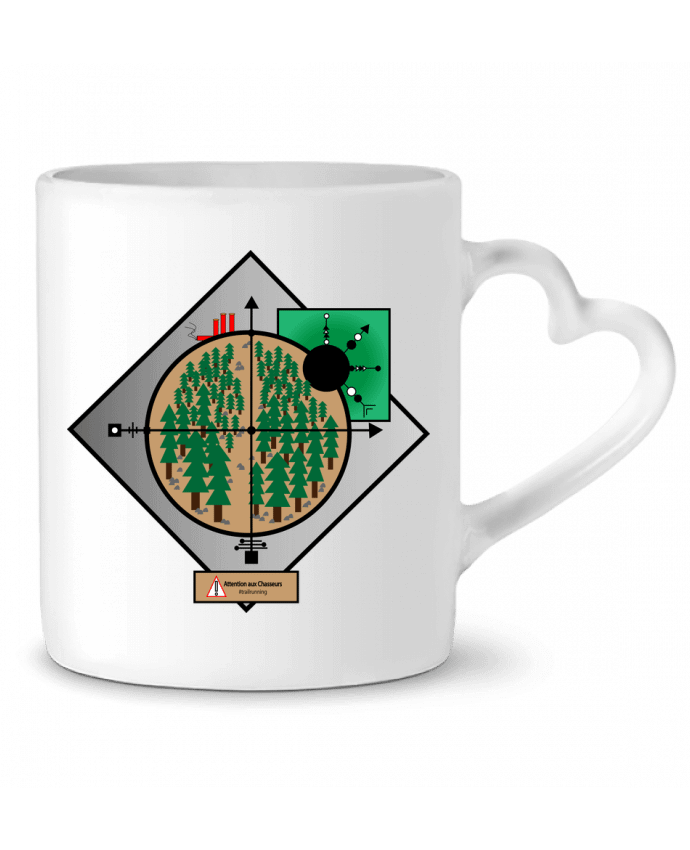Mug coeur Attention aux chasseurs par Lours/2pattes